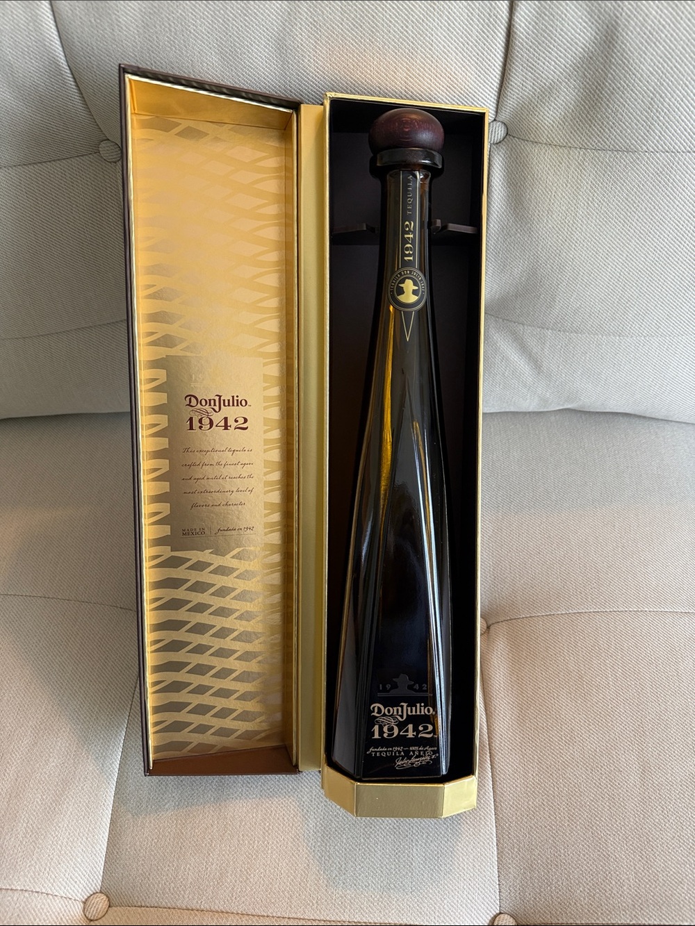 Don Julio 1942 Tequila Bottle (empty) and Box